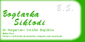 boglarka siklodi business card